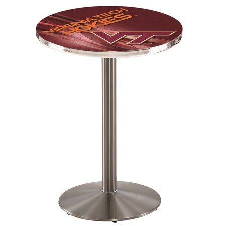 Holland Bar Stool Co 42" Stainless Steel Virginia Tech Pub Table, 36" dia. Top L214S4236VATech-D2